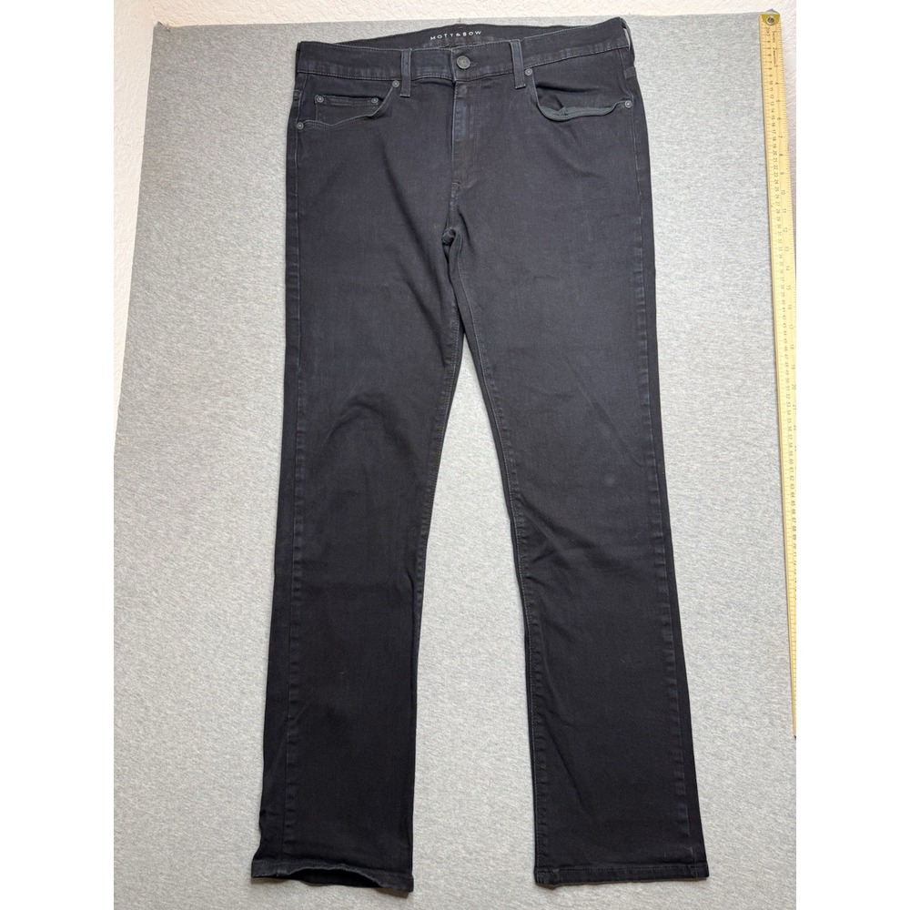 Mott‎ & Bow Jay Slim Jeans Men's 34x32 Black Stretch Denim Straight Charcoal